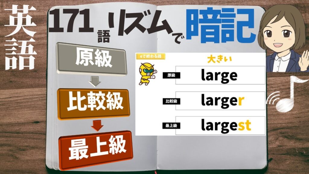 英語【比較級-最上級】リズムで覚える|聞き流し暗記法
